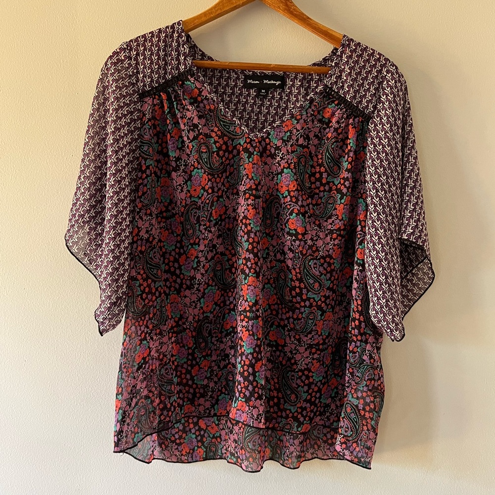 Mason‎ + Mackenzie • Women’s Sheer short sleeve Shirt, Top, Blouse • Size Medium